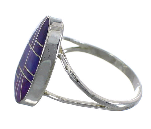 Southwest Sterling Silver And Magenta Turquoise Ring Size 5-3/4 VX58933